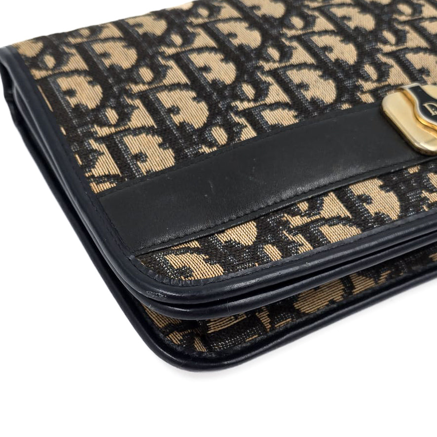 Christian Dior Vintage Monogram Canvas Chain Shoulder Flap Bag