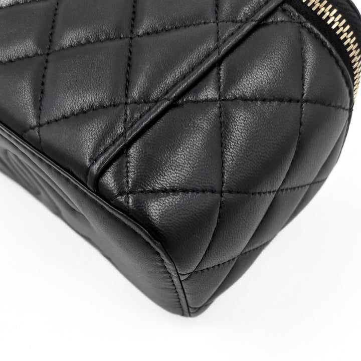 Chanel Lambskin Gold Top Handle Vanity Case