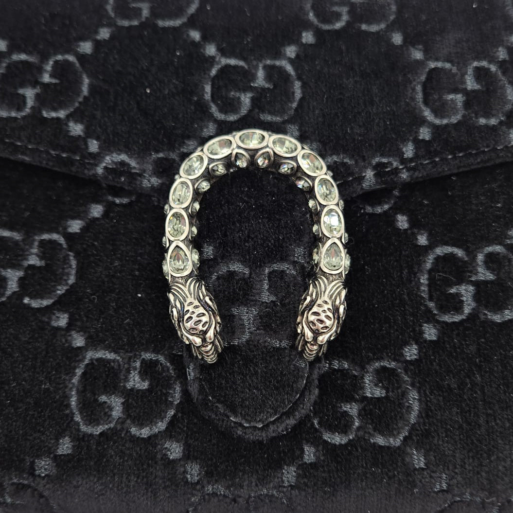 Gucci Velvet GG Supreme Monogram Small Dionysus