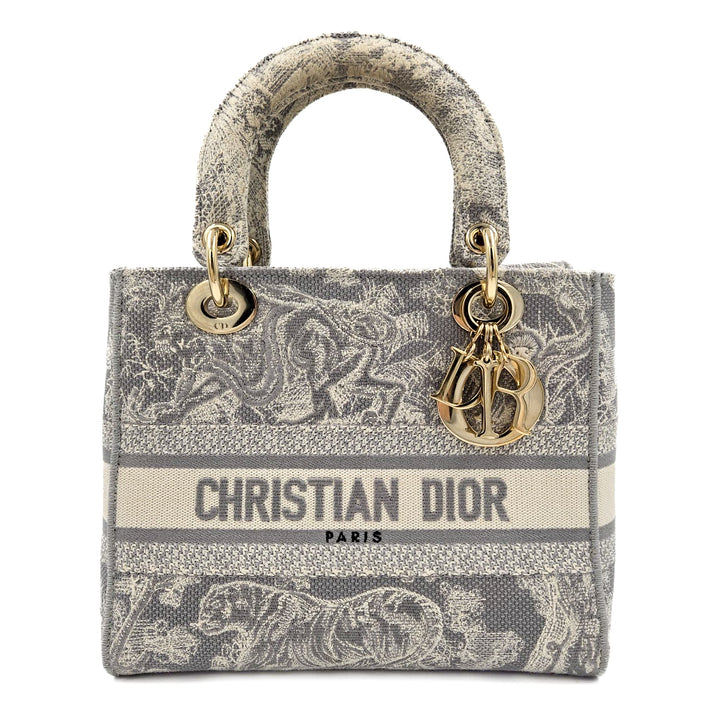 Christian Dior Medium Embroidered Canvas Lady D-Lite