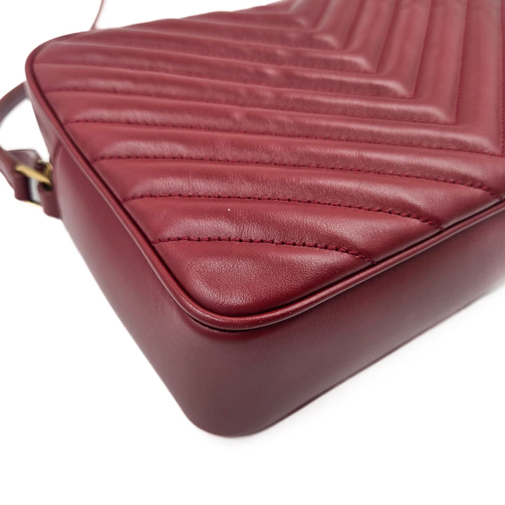 Saint Laurent Chevron Leather Lou Camera Bag