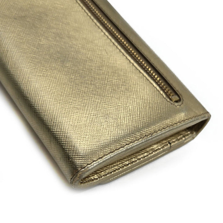 Prada Saffiano Leather Long Flap Wallet