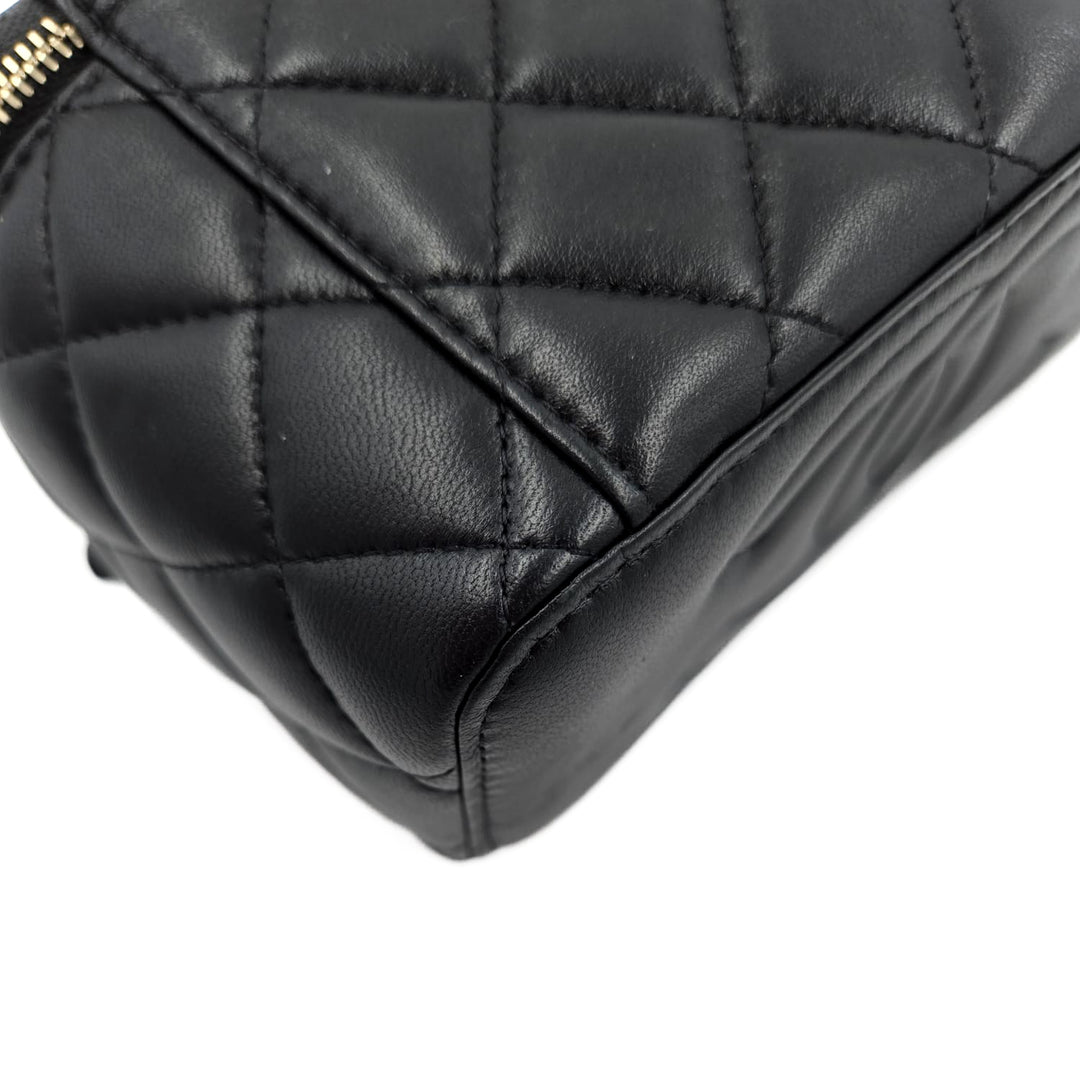 Chanel Lambskin Gold Top Handle Vanity Case