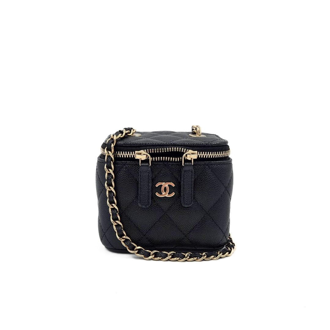 Chanel Caviar Mini Vanity Case with Chain