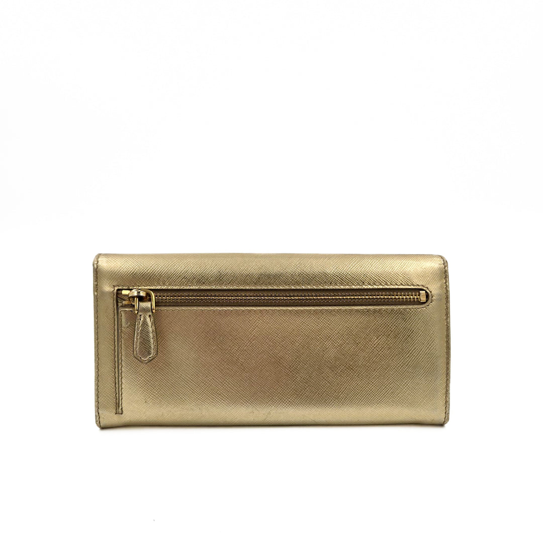 Prada Saffiano Leather Long Flap Wallet