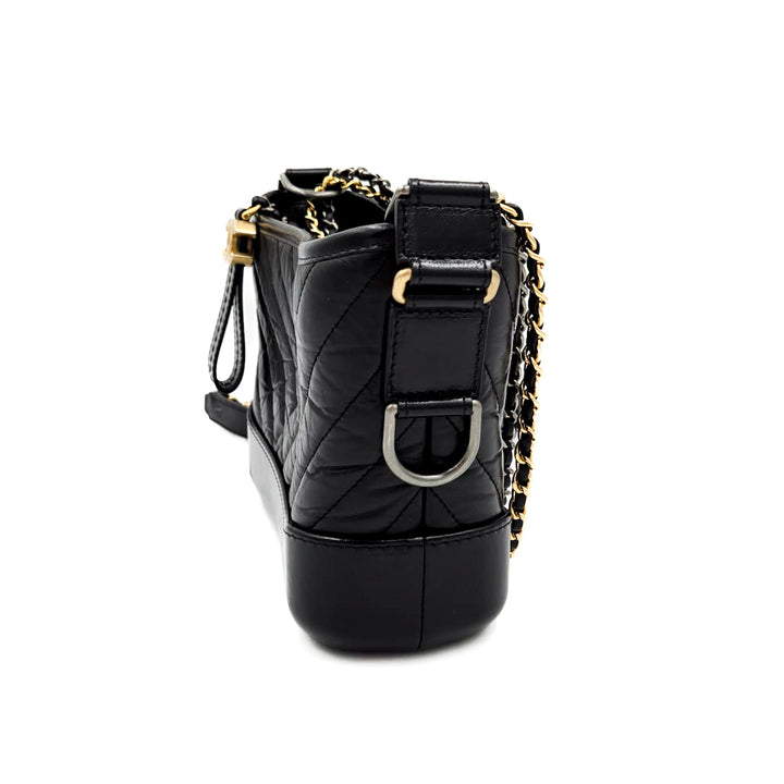 Chanel Small Black Aged Calfskin Gabrielle Bag