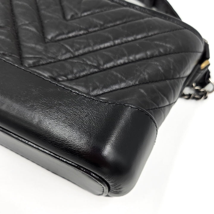 Chanel Small Black Aged Calfskin Gabrielle Bag