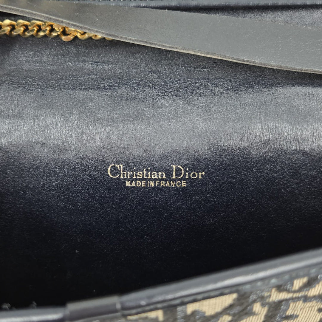Christian Dior Vintage Monogram Canvas Chain Shoulder Flap Bag