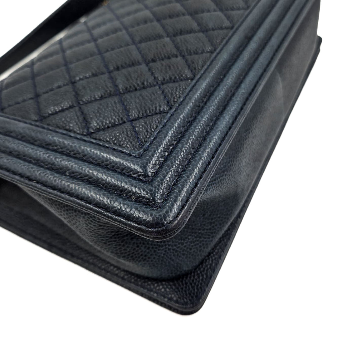 Chanel Large Blue Calfskin Boy Bag