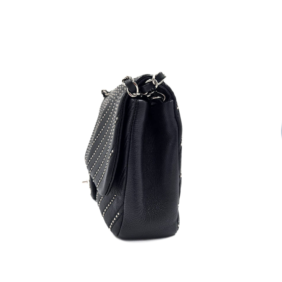 Chanel Medium Chevron Calfskin Stud Wars Flap Bag