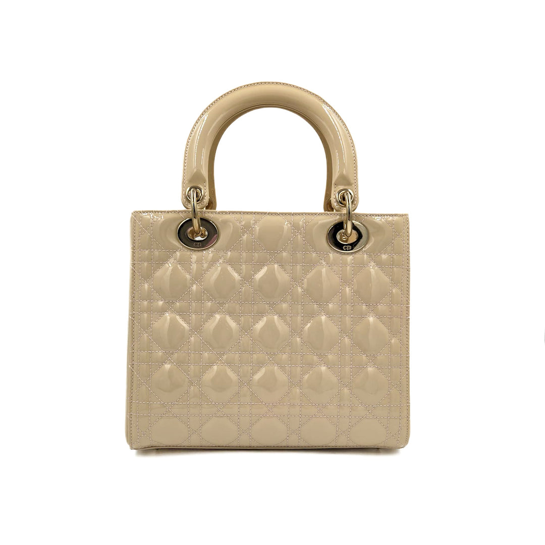 Christian Dior Patent Medium Lady Dior Bag