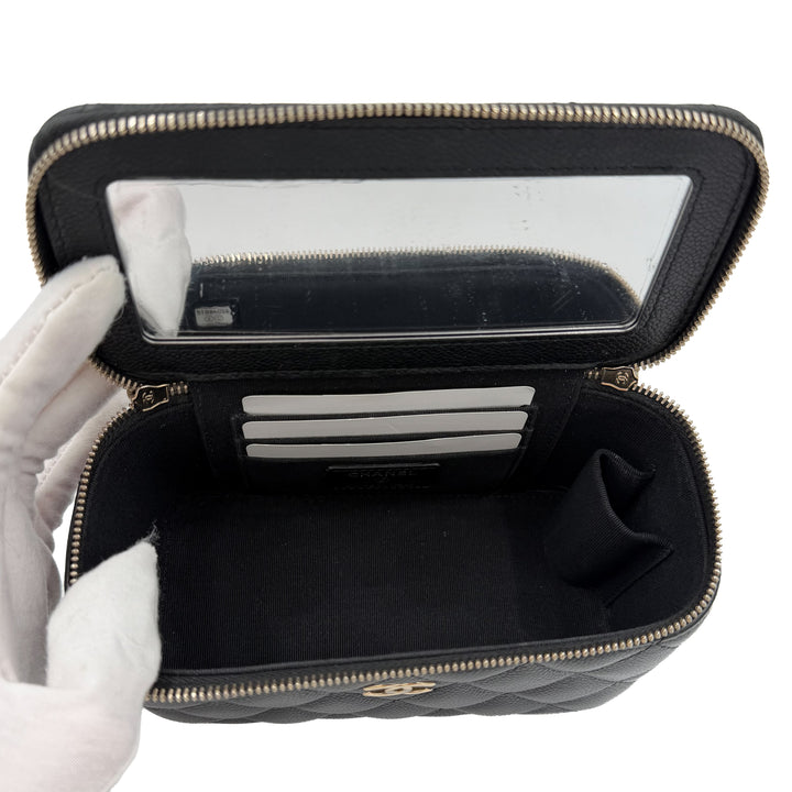Chanel Caviar Long Vanity Case