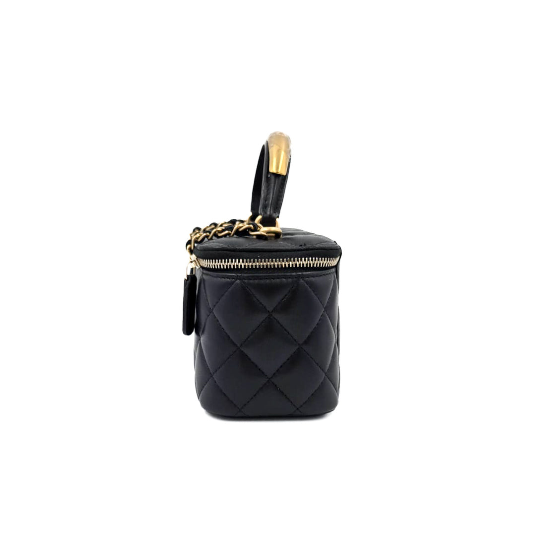 Chanel Lambskin Gold Top Handle Vanity Case