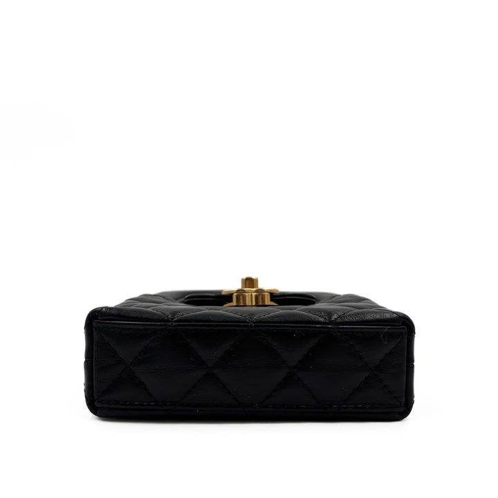 Chanel Mini Nano Crinkled Lambskin Kelly Shopper