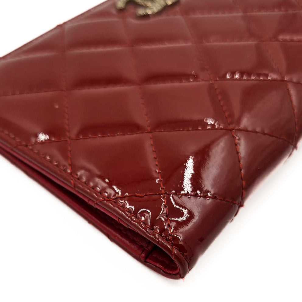 Chanel Patent Quilted Flap Wallet