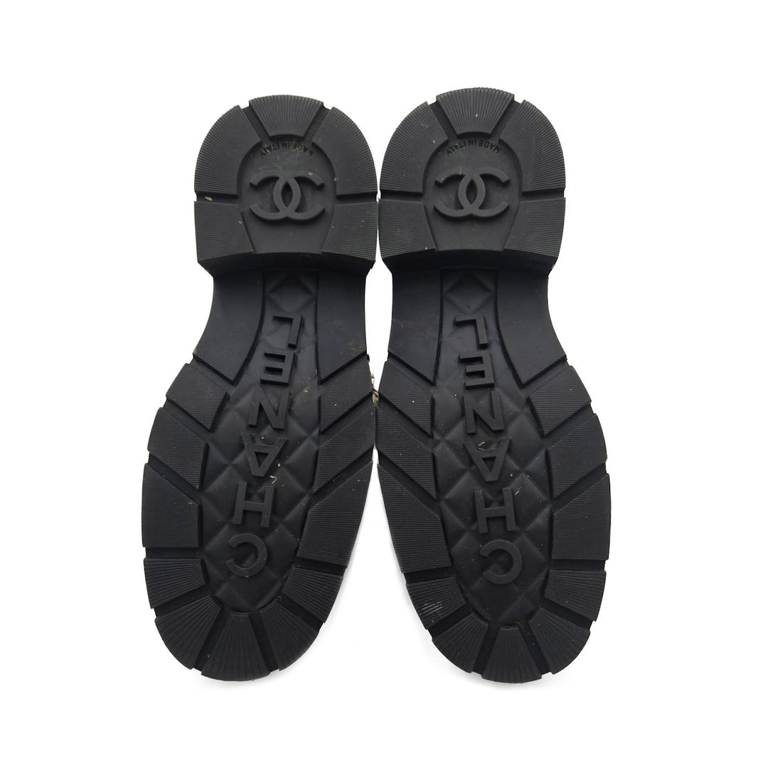 Chanel Combat Boots with Interlocking CC Chain