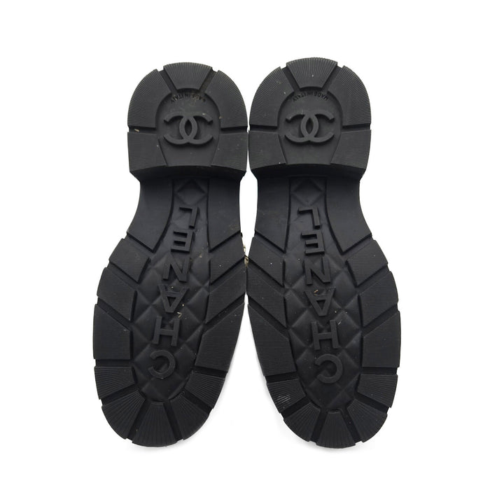 Chanel Combat Boots with Interlocking CC Chain