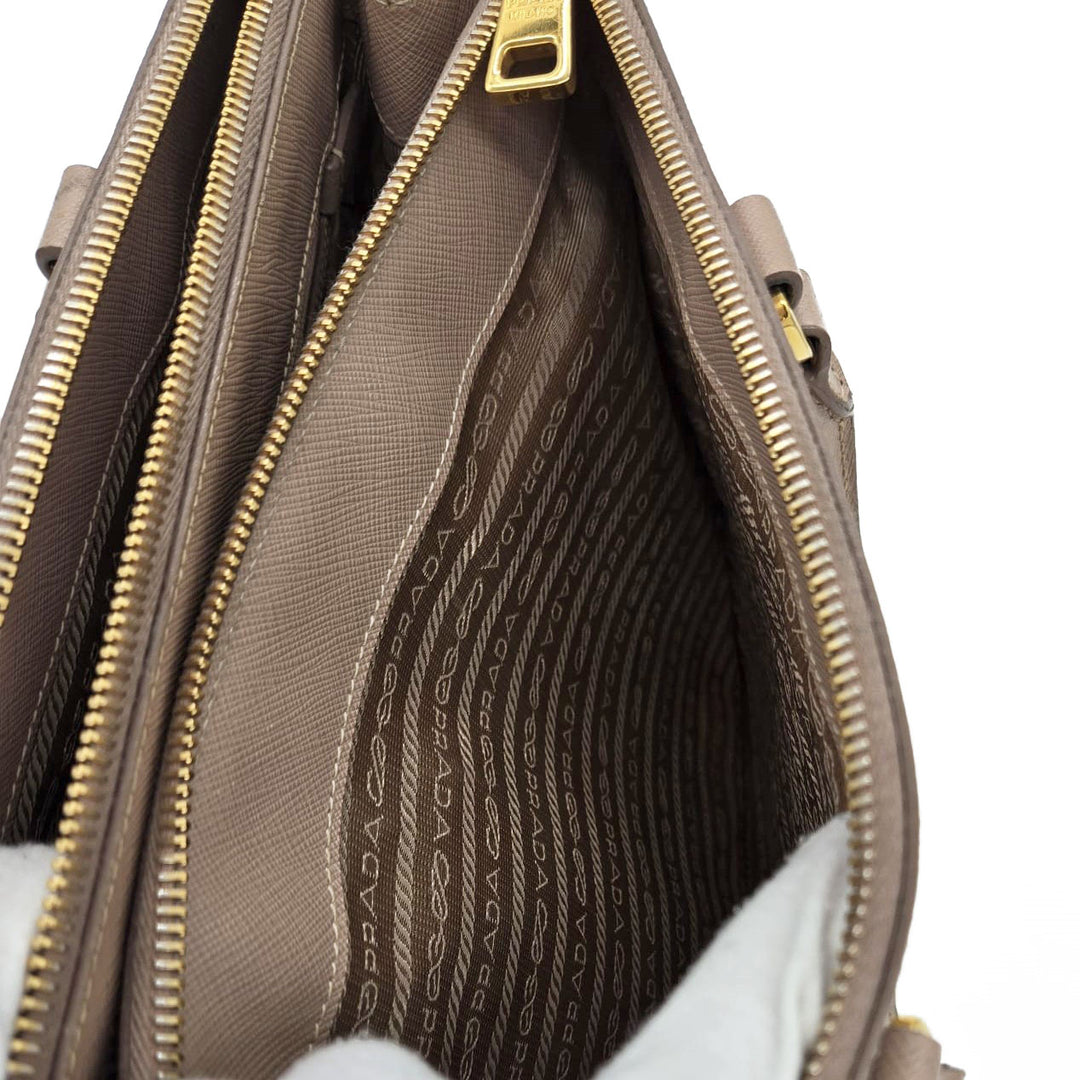 Prada Large Nude Galleria Saffiano Leather Bag