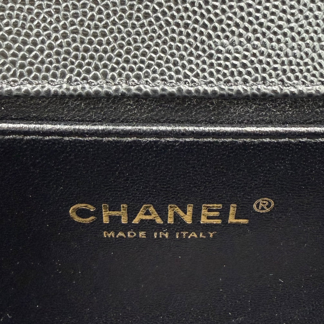 Chanel Medium Black Grained Caviar Boy Bag