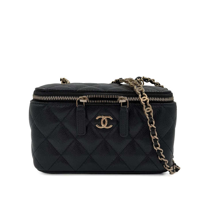 Chanel Caviar Long Vanity Case