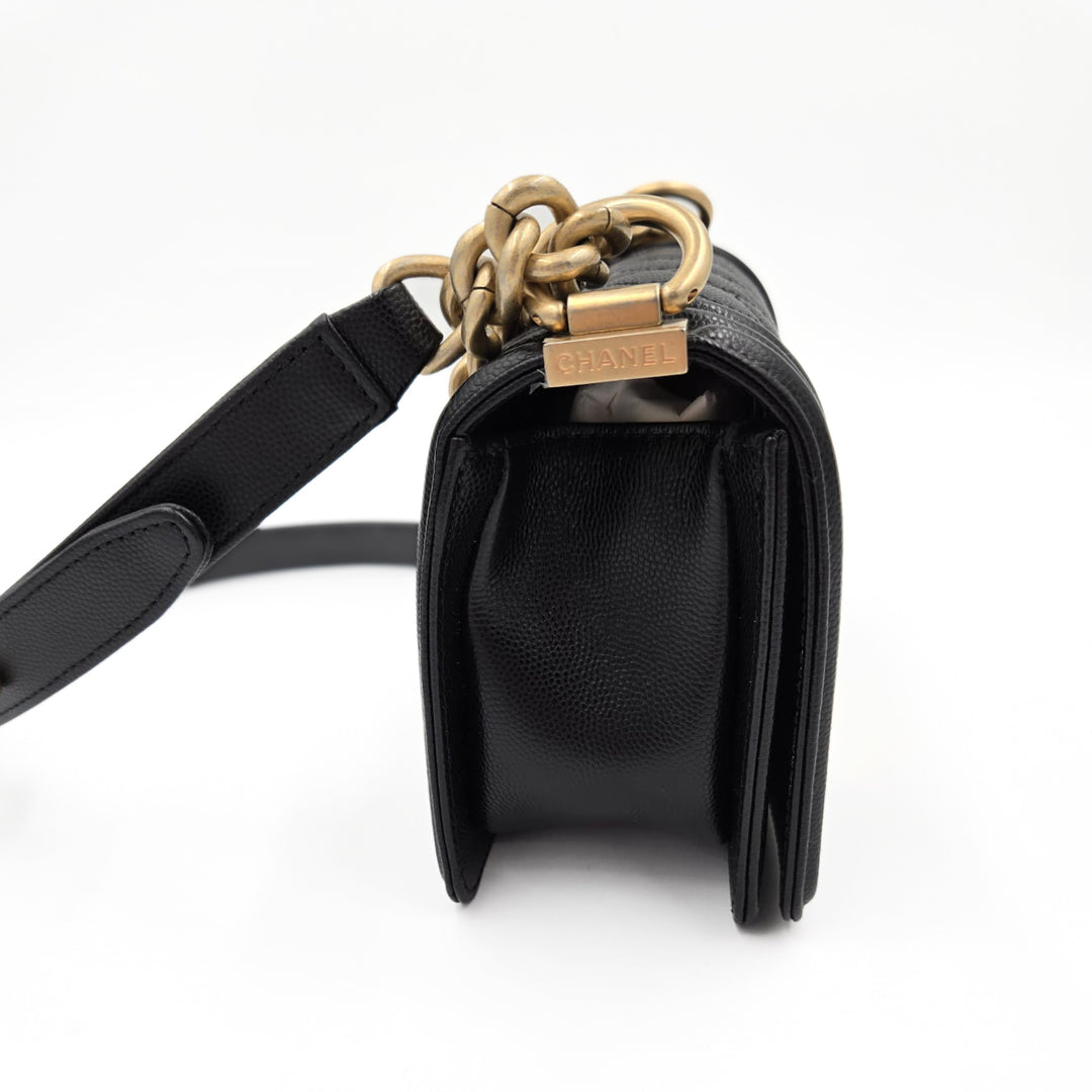 Chanel Small Black Calfskin Boy Bag