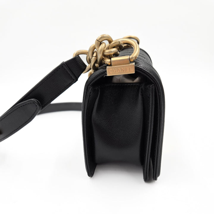 Chanel Small Black Calfskin Boy Bag