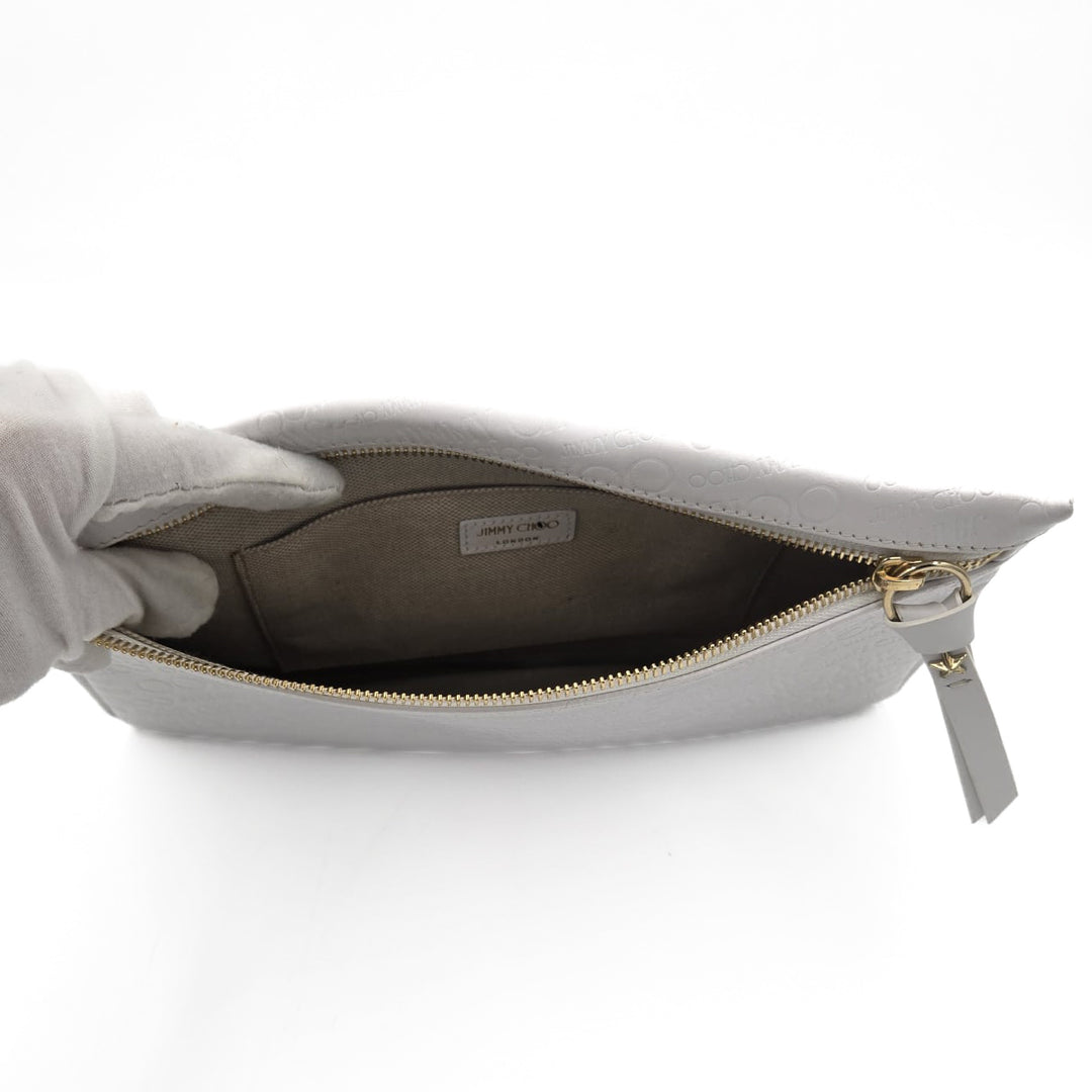 Jimmy Choo White Leather Clutch
