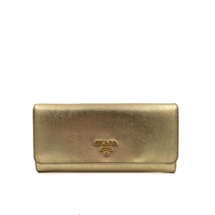 Prada Saffiano Leather Long Flap Wallet