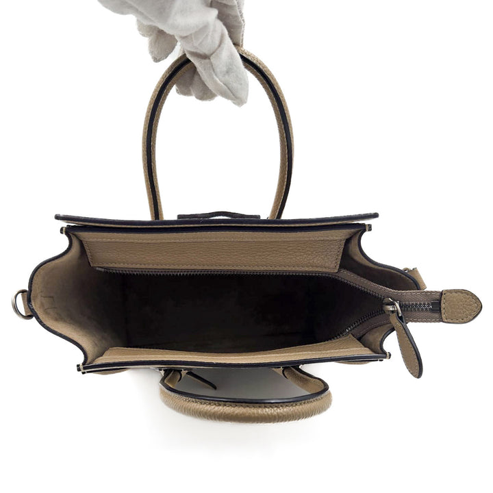 Celine Drummed Calfskin Nano Luggage Bag