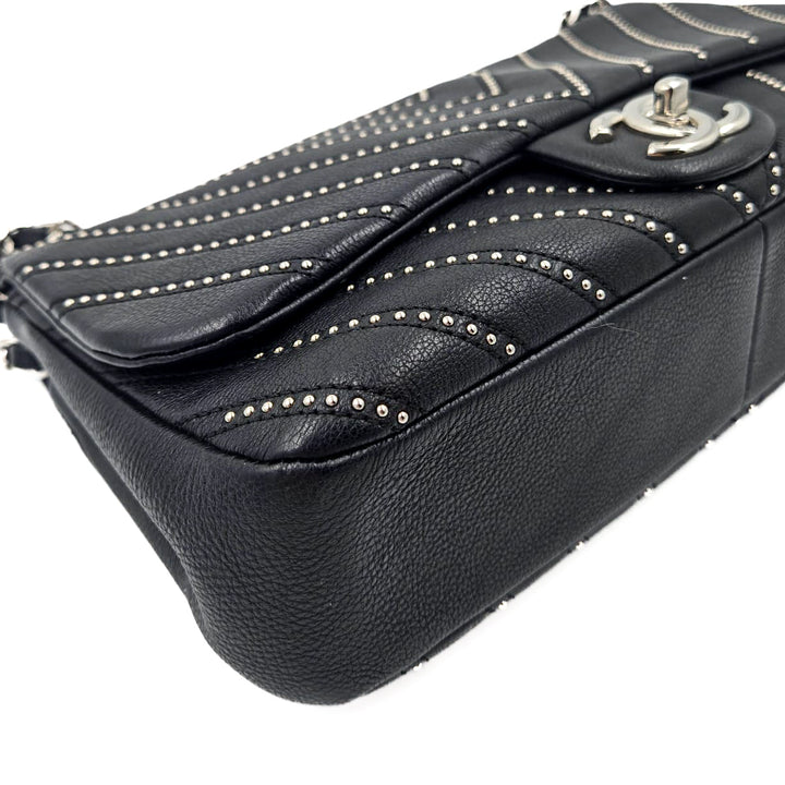 Chanel Medium Chevron Calfskin Stud Wars Flap Bag