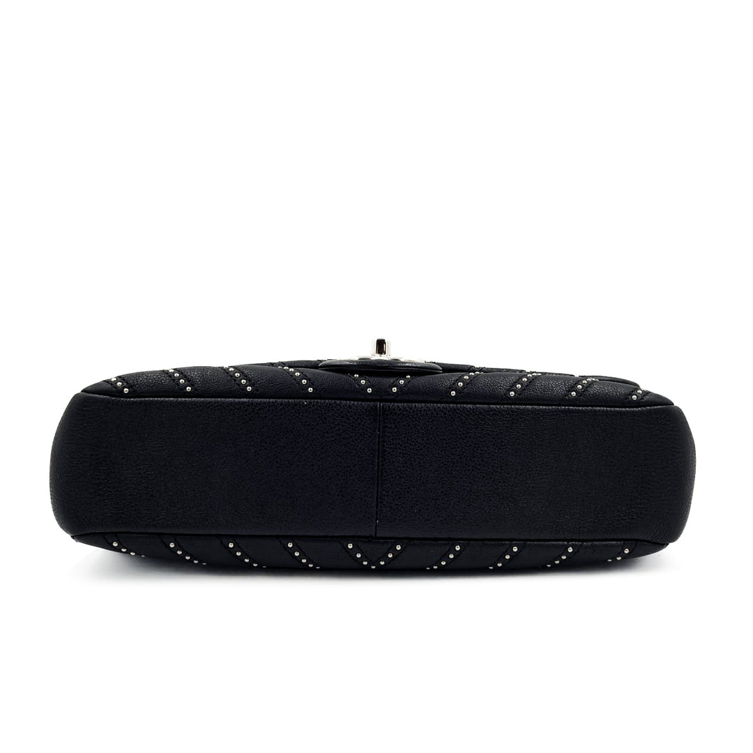Chanel Medium Chevron Calfskin Stud Wars Flap Bag
