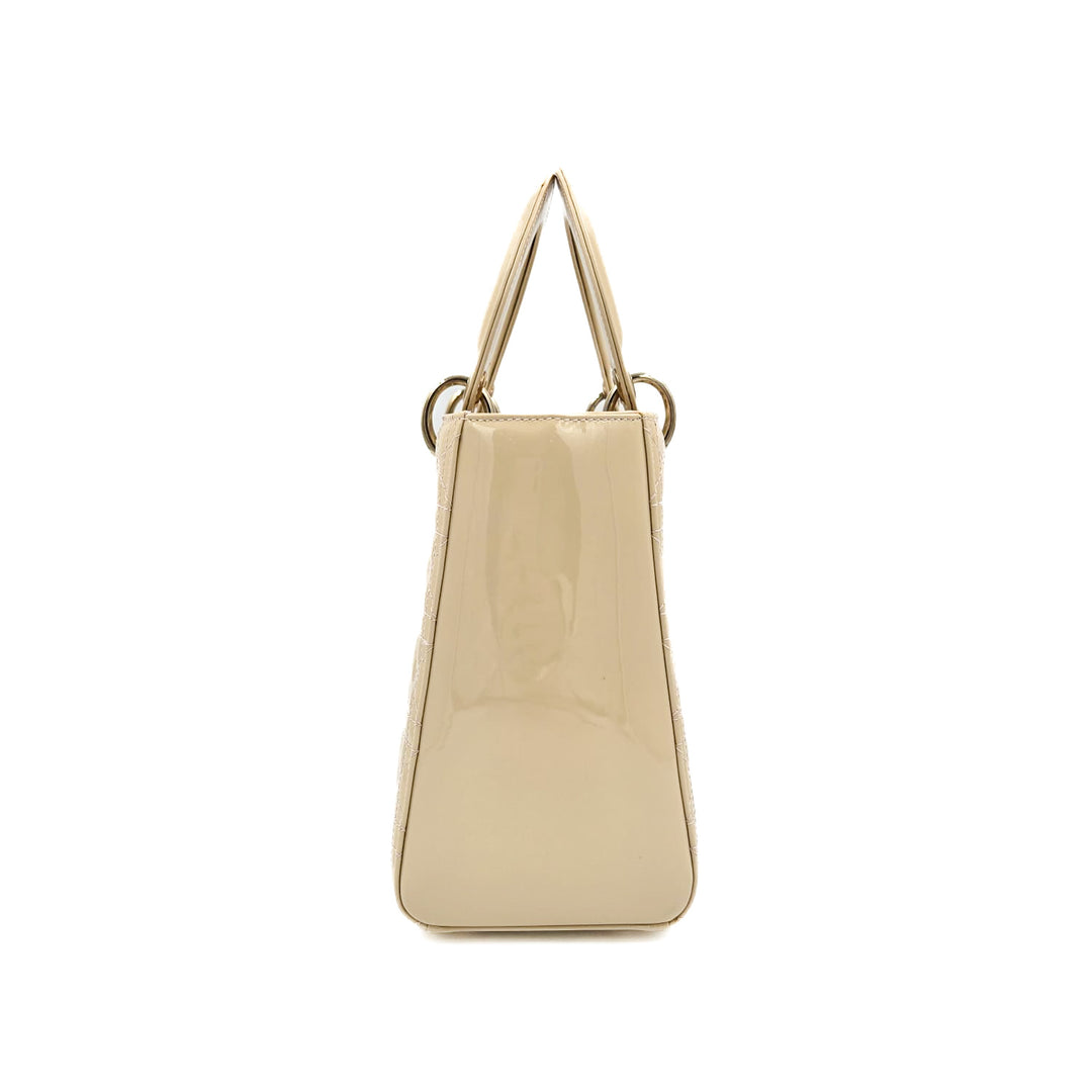Christian Dior Patent Medium Lady Dior Bag