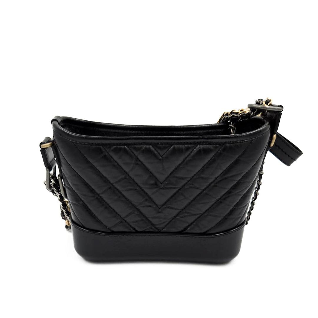 Chanel Small Black Aged Calfskin Gabrielle Bag
