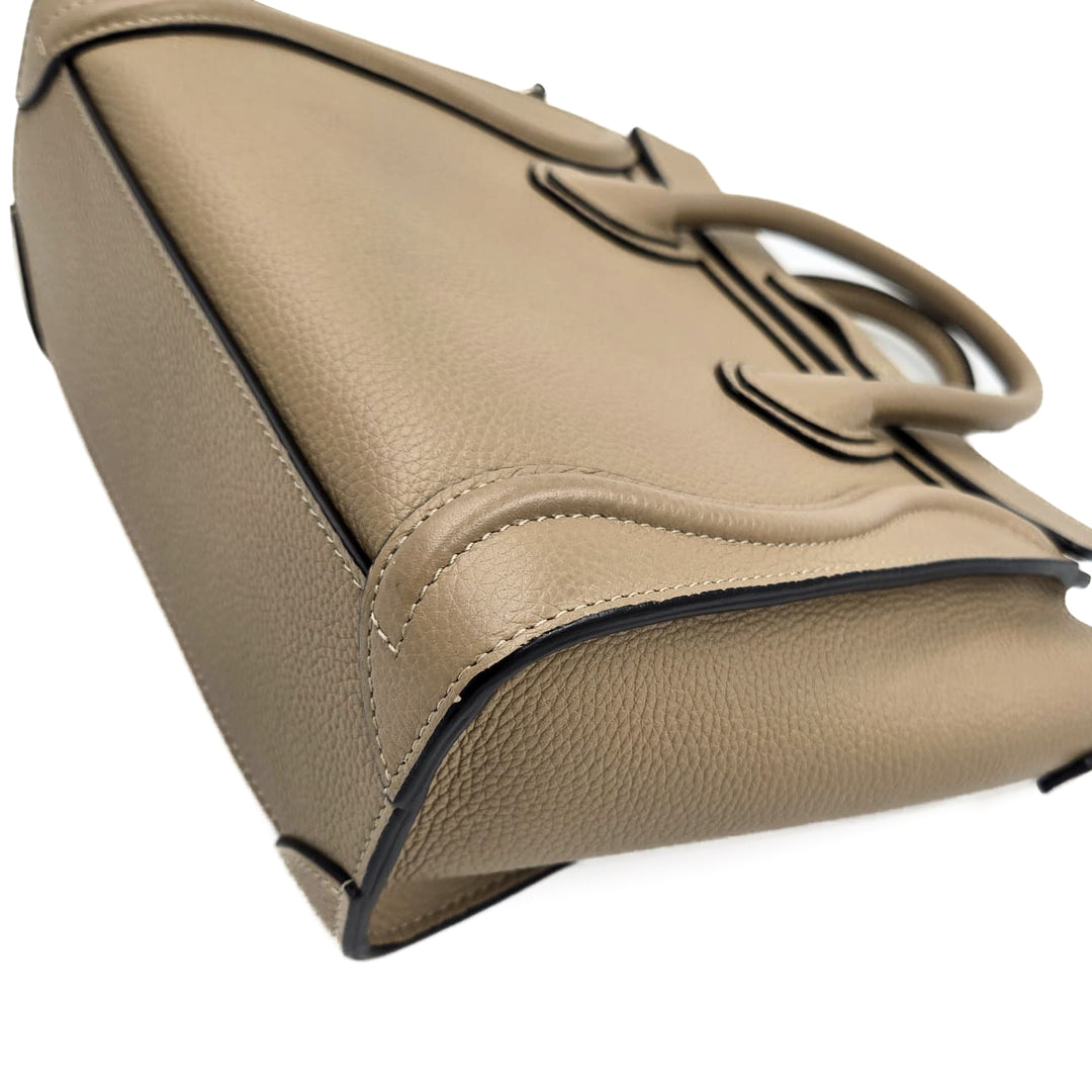 Celine Drummed Calfskin Nano Luggage Bag