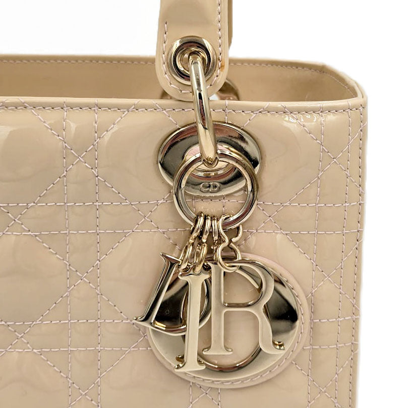 Christian Dior Patent Medium Lady Dior Bag