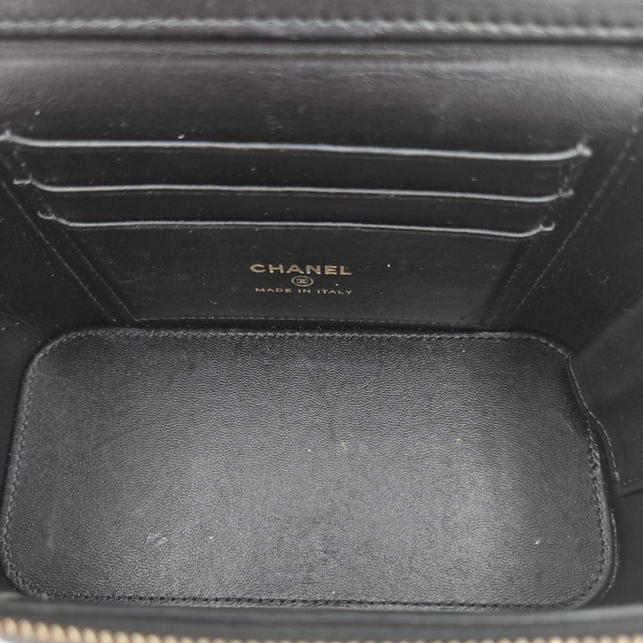 Chanel Lambskin Gold Top Handle Vanity Case