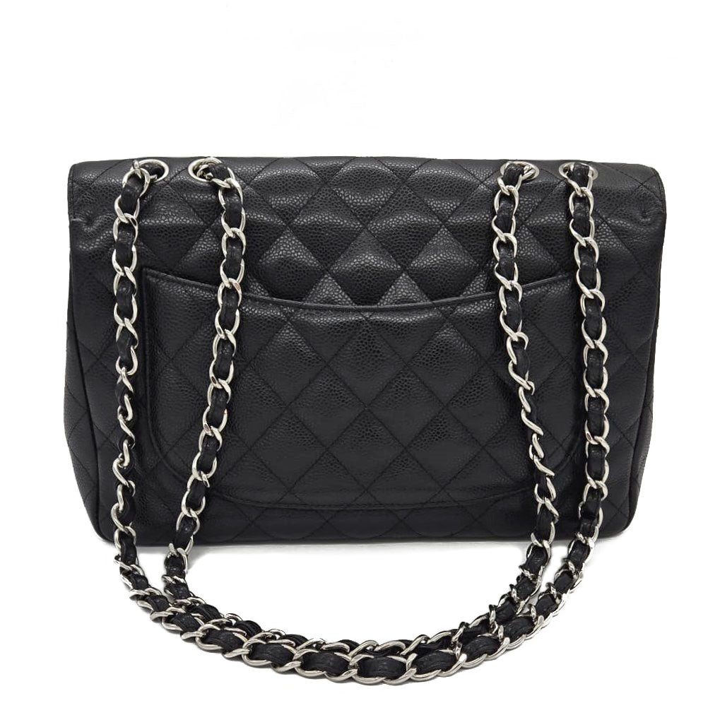 Chanel Black Caviar Classic Jumbo Single Flap Bag