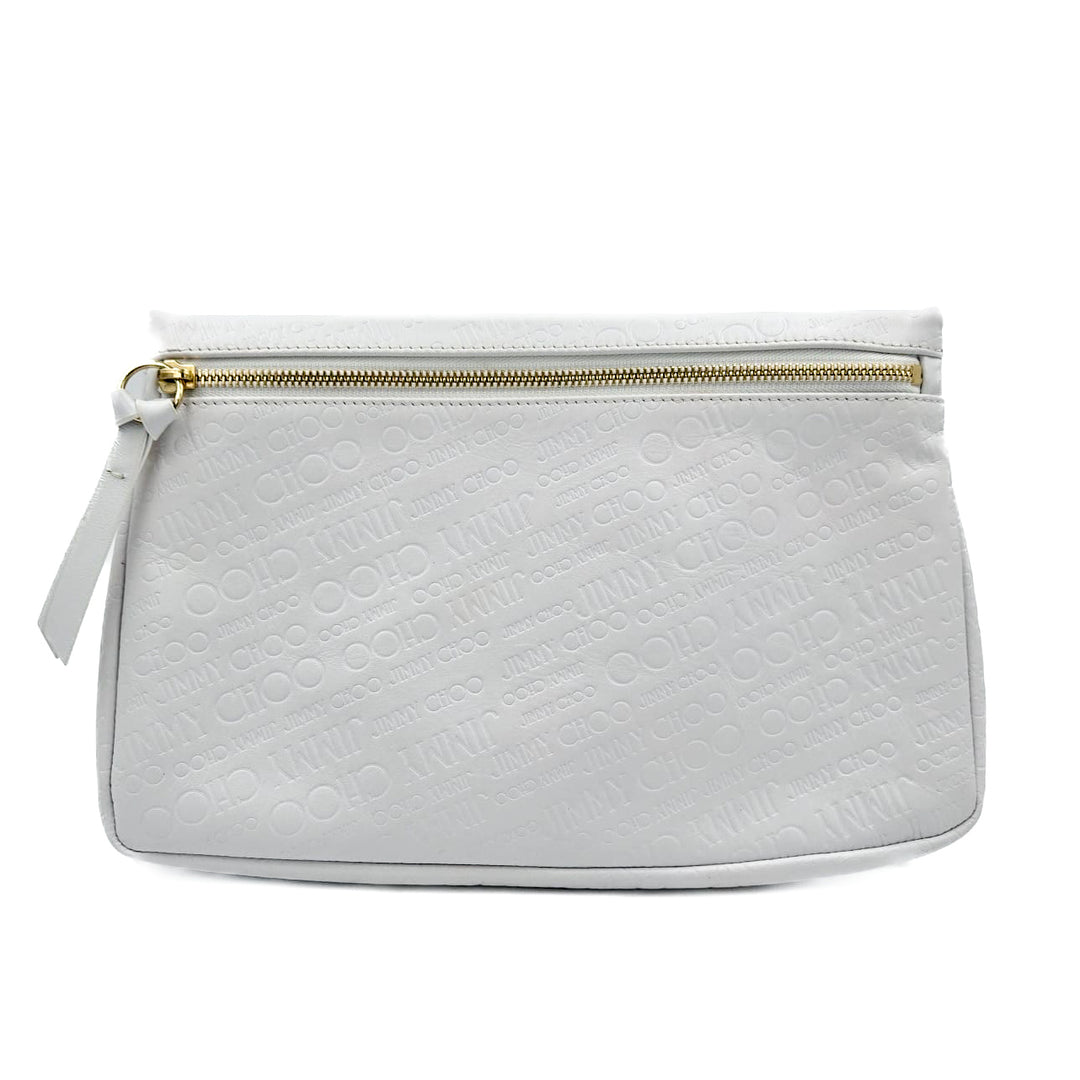 Jimmy Choo White Leather Clutch
