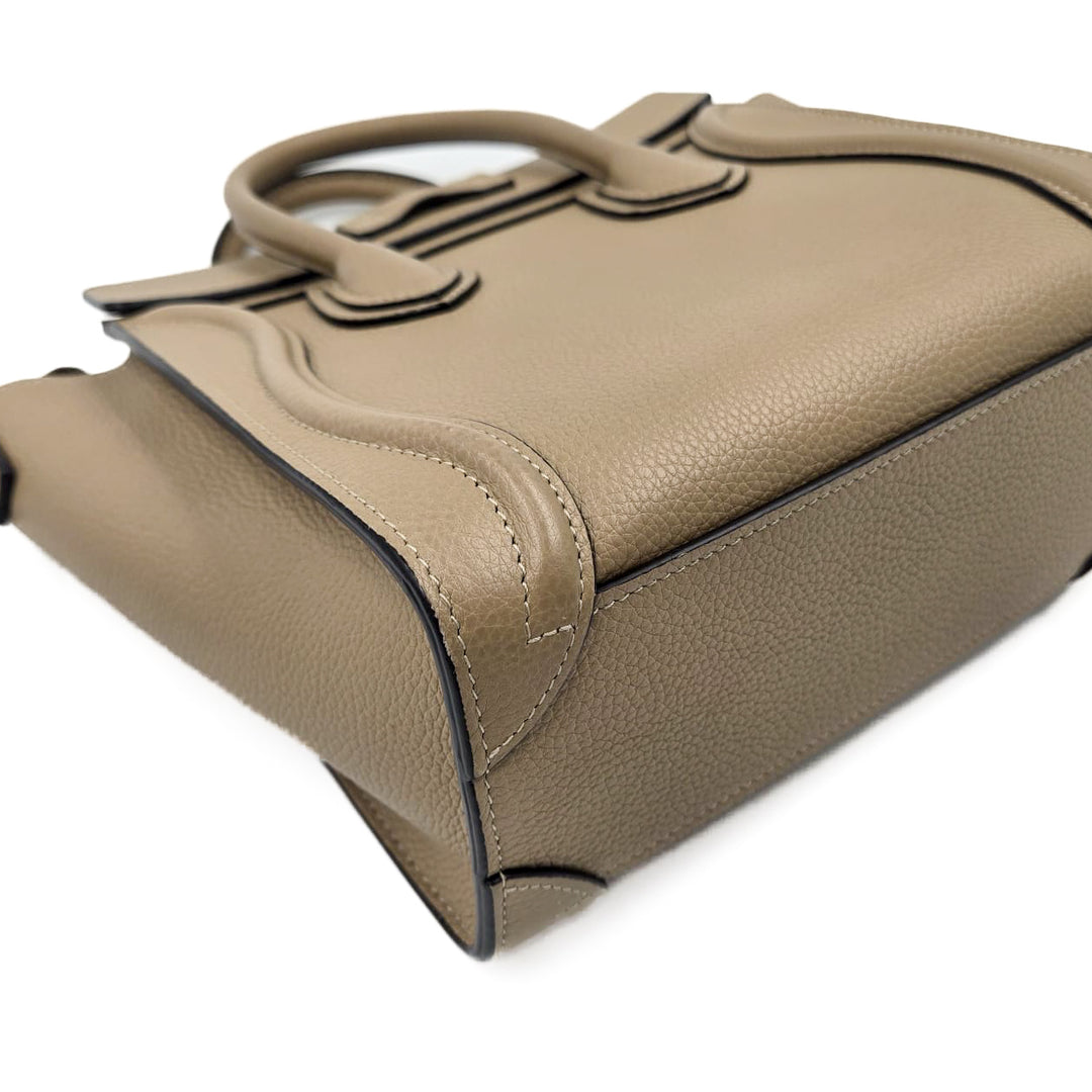 Celine Drummed Calfskin Nano Luggage Bag