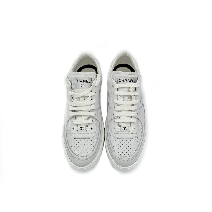 Chanel CC Low Top White Sneakers