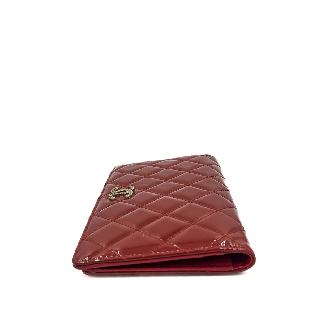 Chanel Patent Quilted Flap Wallet