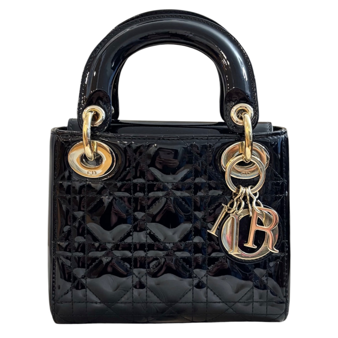 Christian Dior Patent Mini Lady Dior Bag