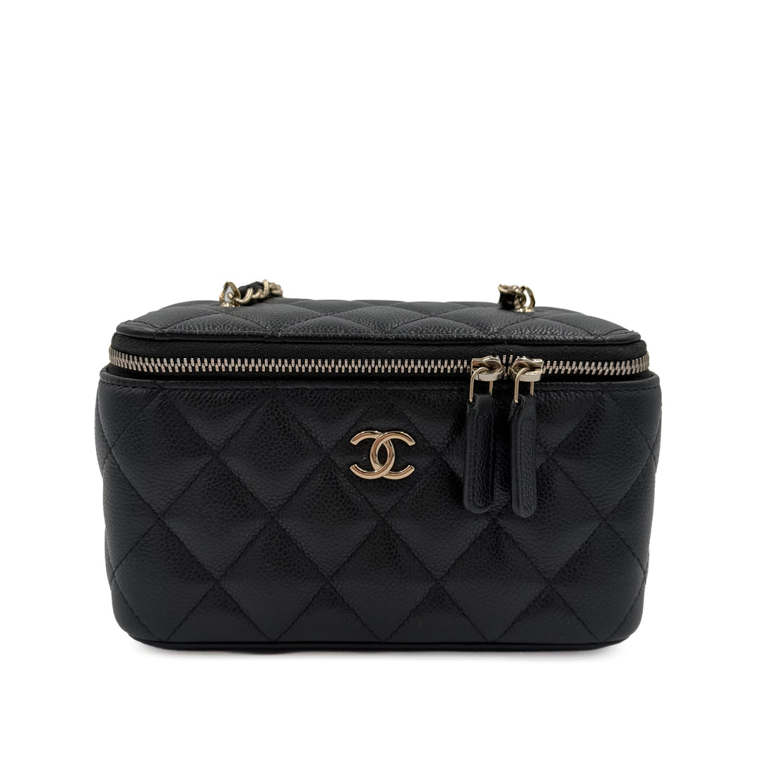 Chanel Caviar Long Vanity Case