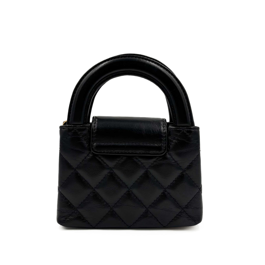 Chanel Mini Nano Crinkled Lambskin Kelly Shopper