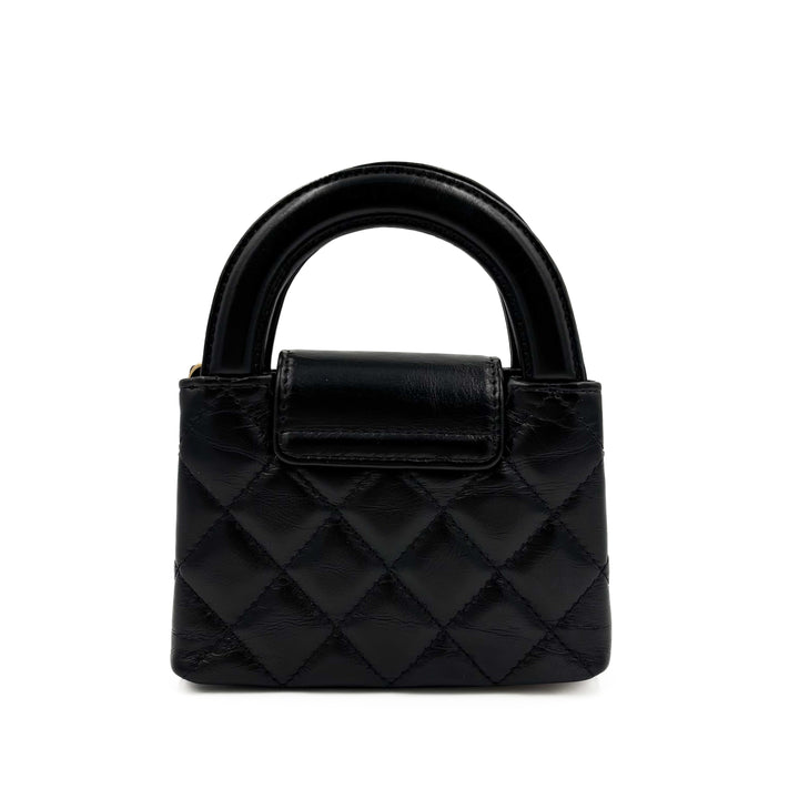 Chanel Mini Nano Crinkled Lambskin Kelly Shopper