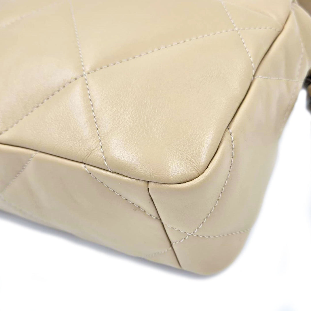 Chanel Small Light Beige Lambskin 19 Flap Bag
