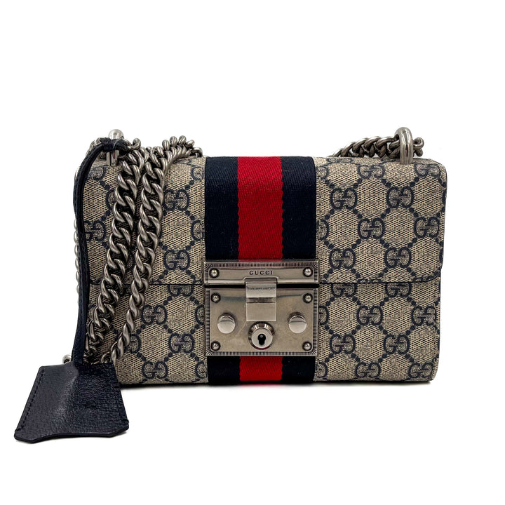 Gucci GG Supreme Small Padlock Shoulder Bag
