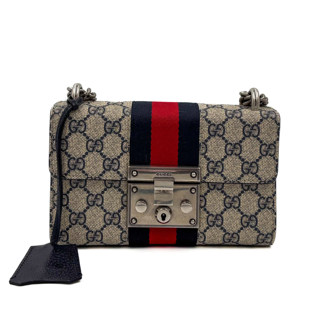 Gucci GG Supreme Small Padlock Shoulder Bag