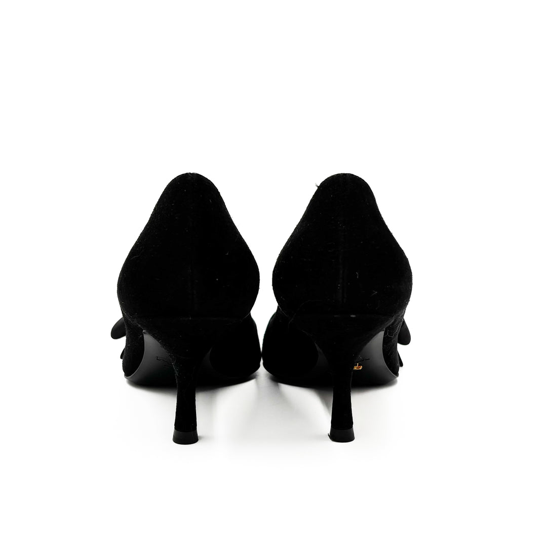 Prada Suede Pumps with Bow