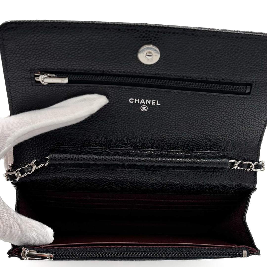 Chanel Caviar Classic Wallet on Chain
